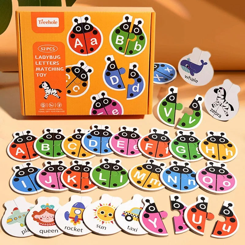 Wooden Ladybug Alphabet Matching Puzzle