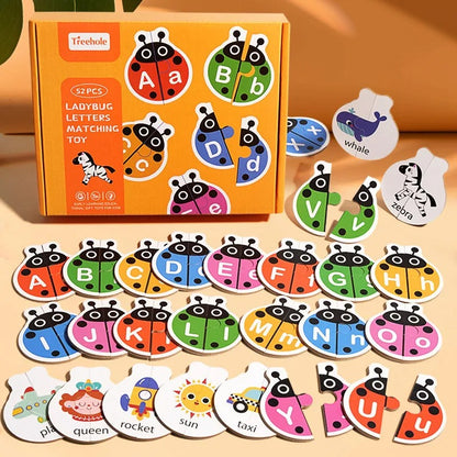 Wooden Ladybug Alphabet Matching Puzzle