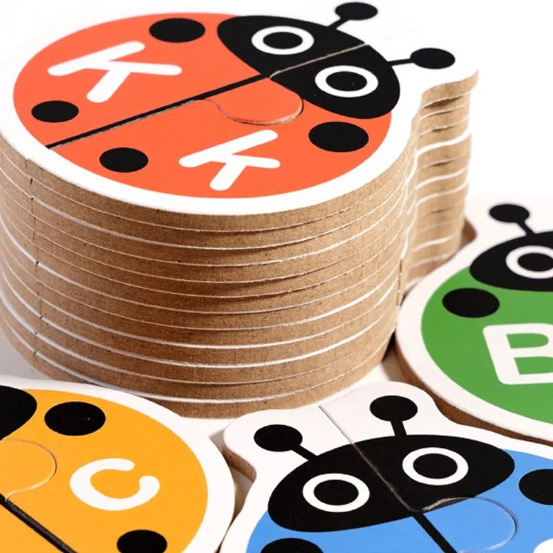 Wooden Ladybug Alphabet Matching Puzzle