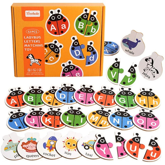 Wooden Ladybug Alphabet Matching Puzzle